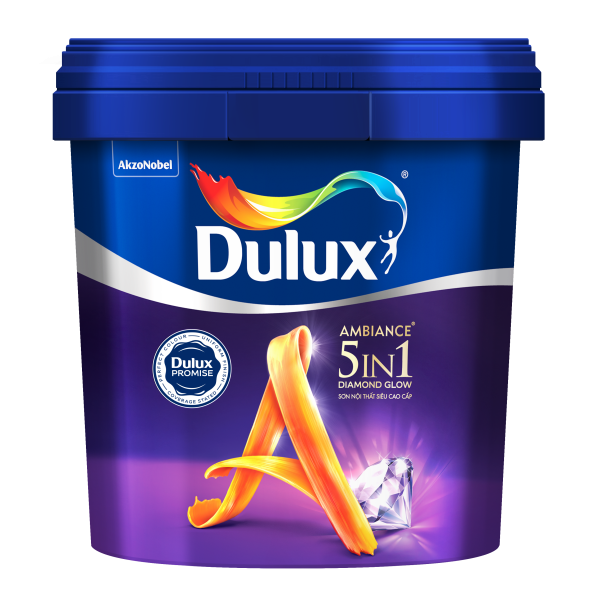 Sơn nội thất siêu cao cấp Dulux Ambiance 5 In 1 Diamond Glow Bề Mặt Bóng 66AB - 5L